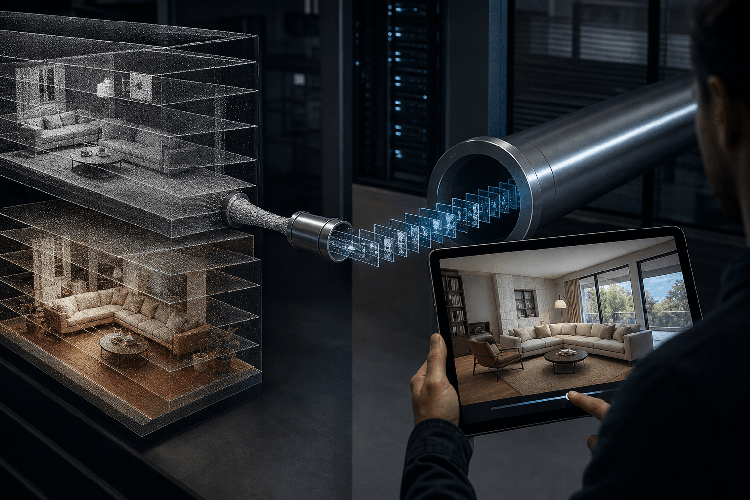 3D空間の伝送量を大幅削減、特徴量符号化が登場